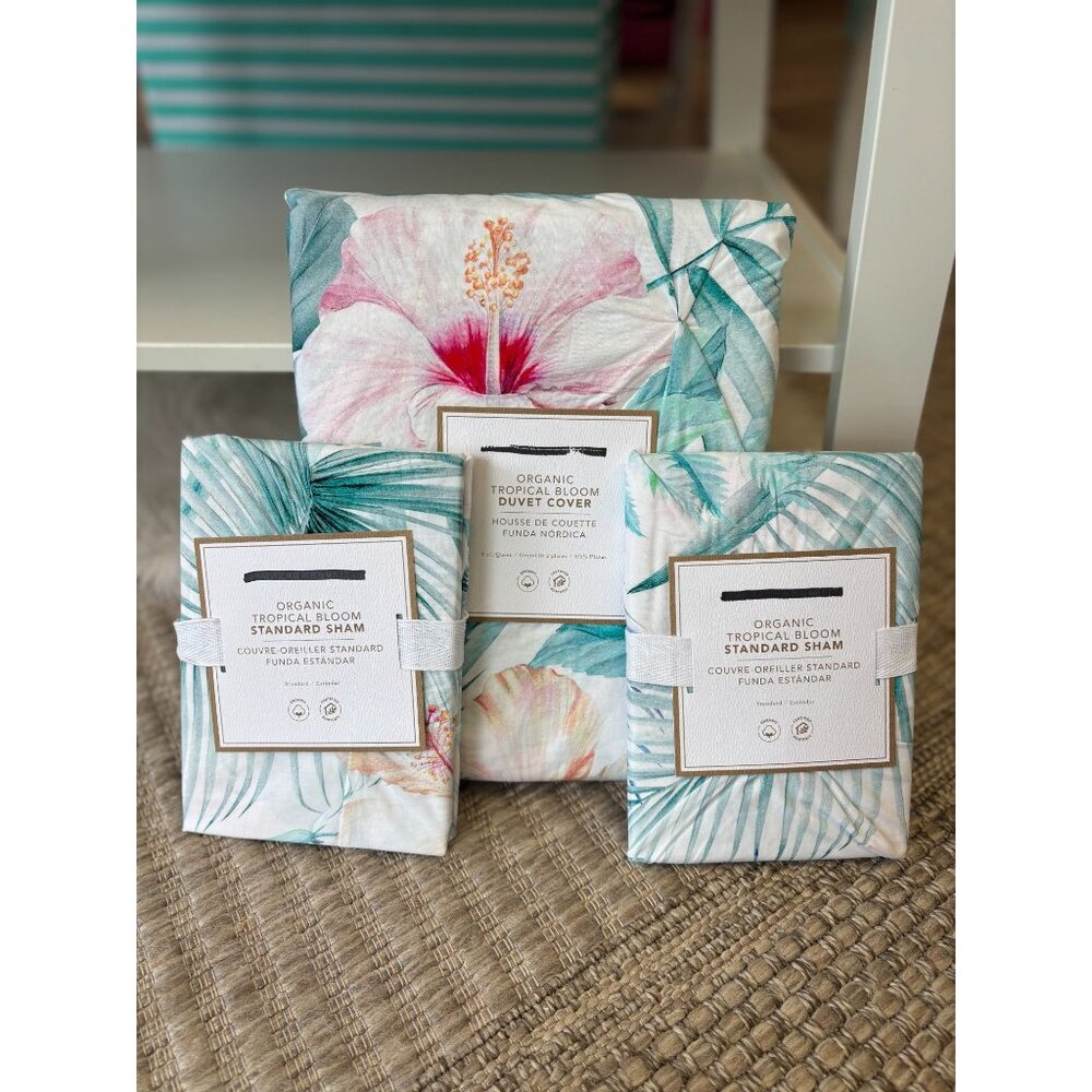Pottery Barn Teen Tropical Bloom Duvet Full/Queen 2 Shams